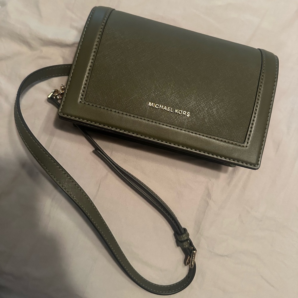 Michael Kors Dark Green Crossbody Bag
